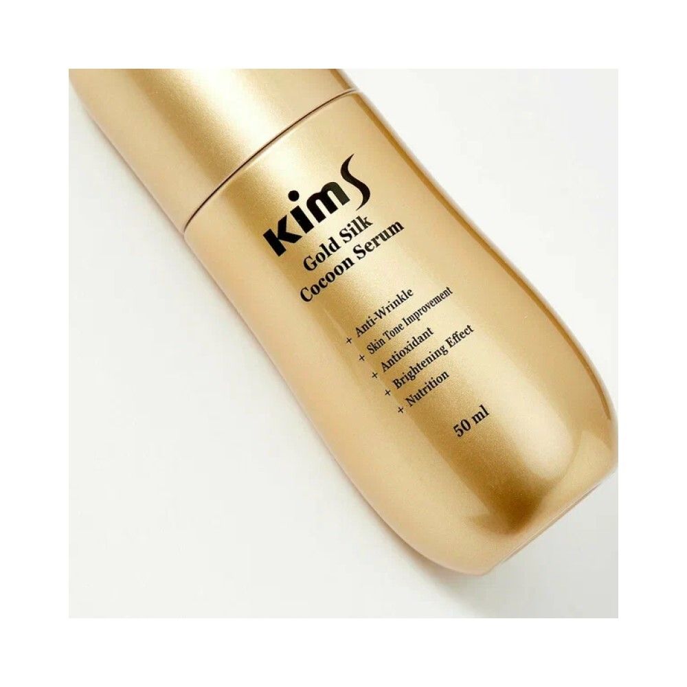 Kims Gold Silk Cocoon Serum Сыворотка антивозрастная для лица с протеинами кокона шелкопряда, 50 мл