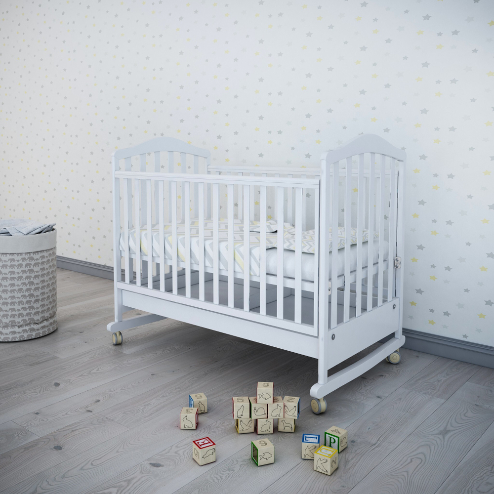 Кроватка-качалка Papaloni Винни 120х60 белая