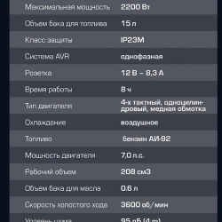 Генератор автономный бензиновый (2000Вт ном.) Forsage F-FY2500