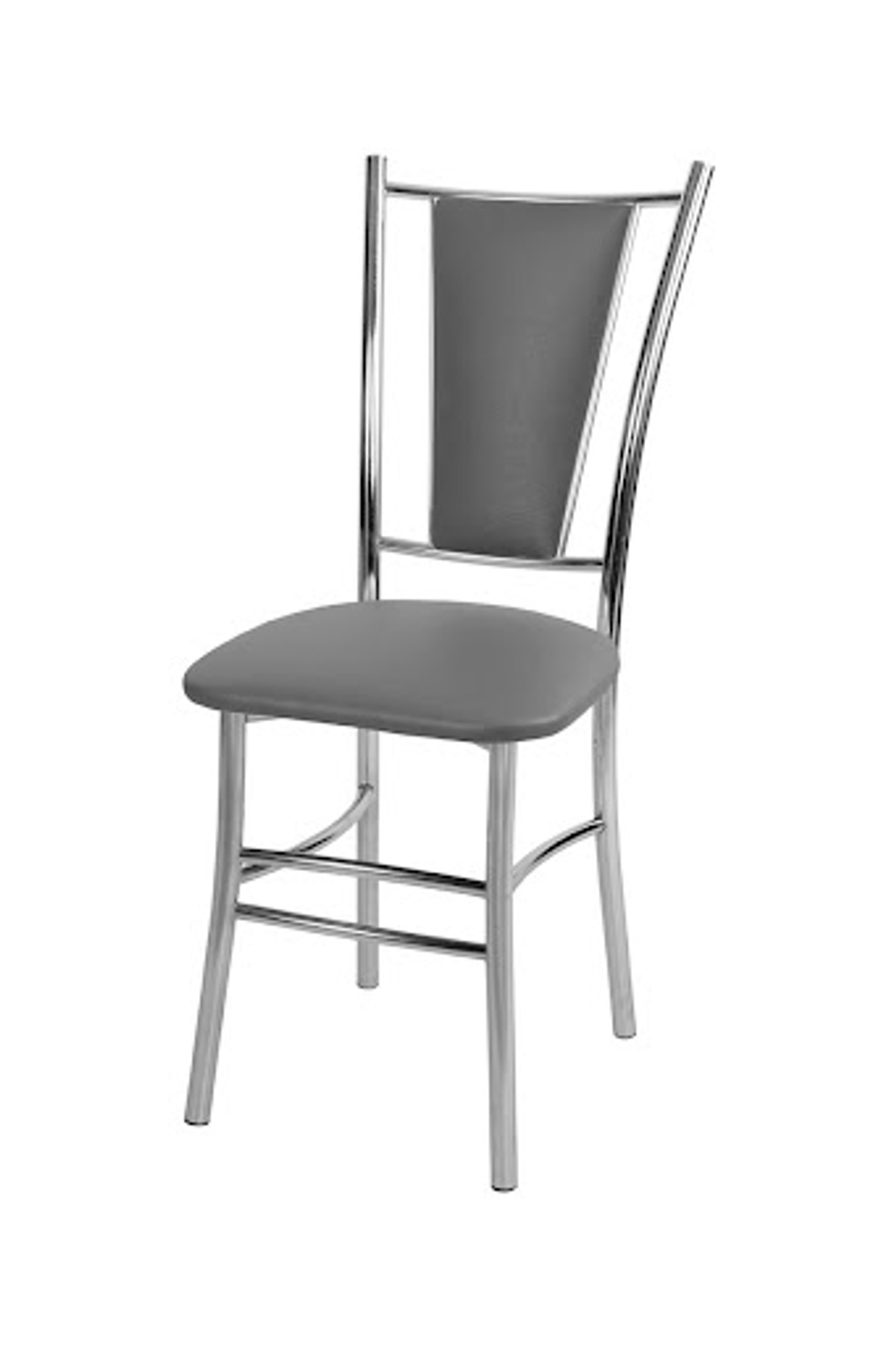 Стул Марсель каркас хром основание экокожа серый