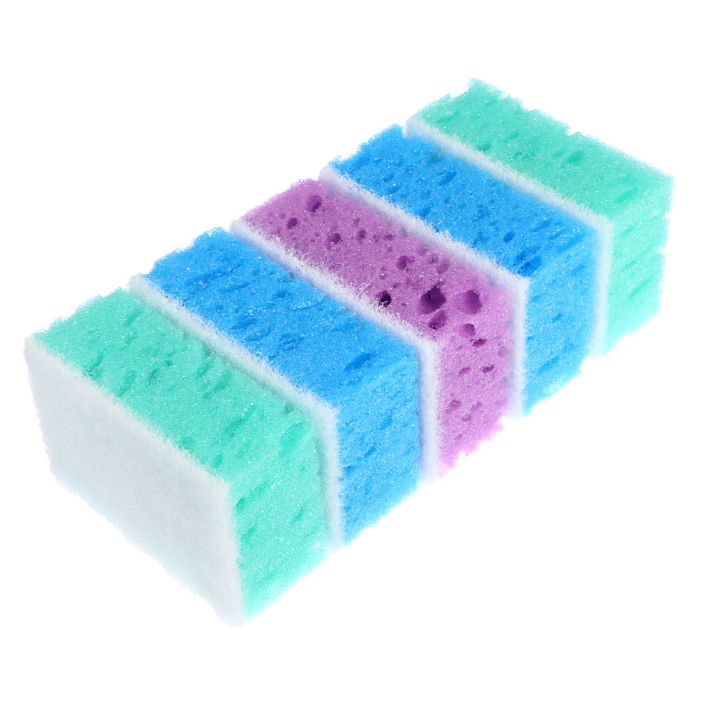 Набор губок для мытья посуды Пузыри 9,5*6,5*4см (5шт/уп)(45шт/кор)