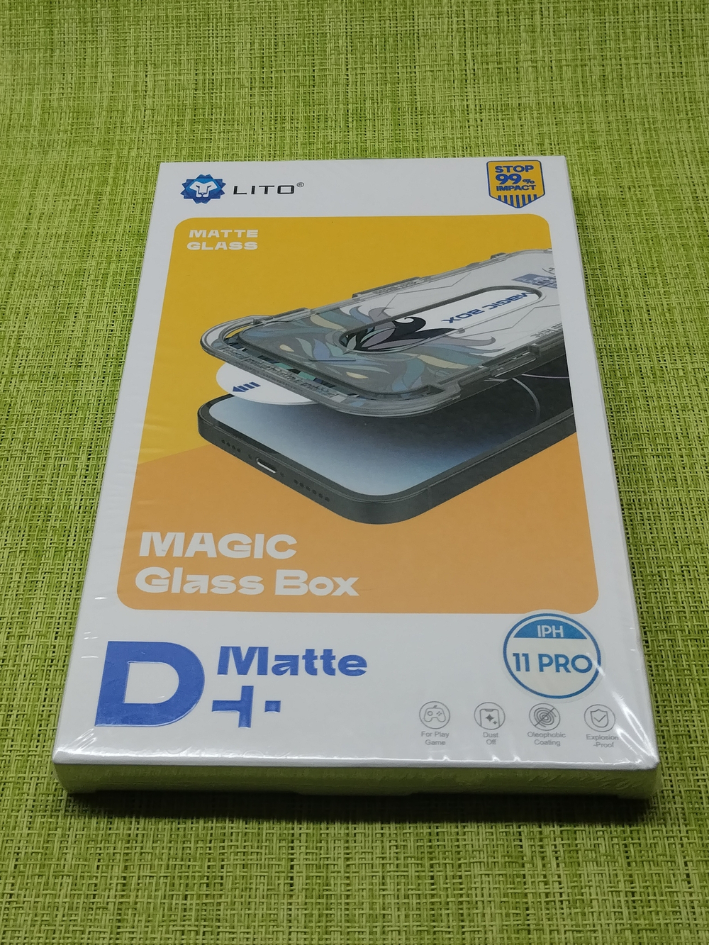 iPhone 11 Pro / Защитное стекло матовый, D+ Matte Glass Box, с кейсом самоклейкой