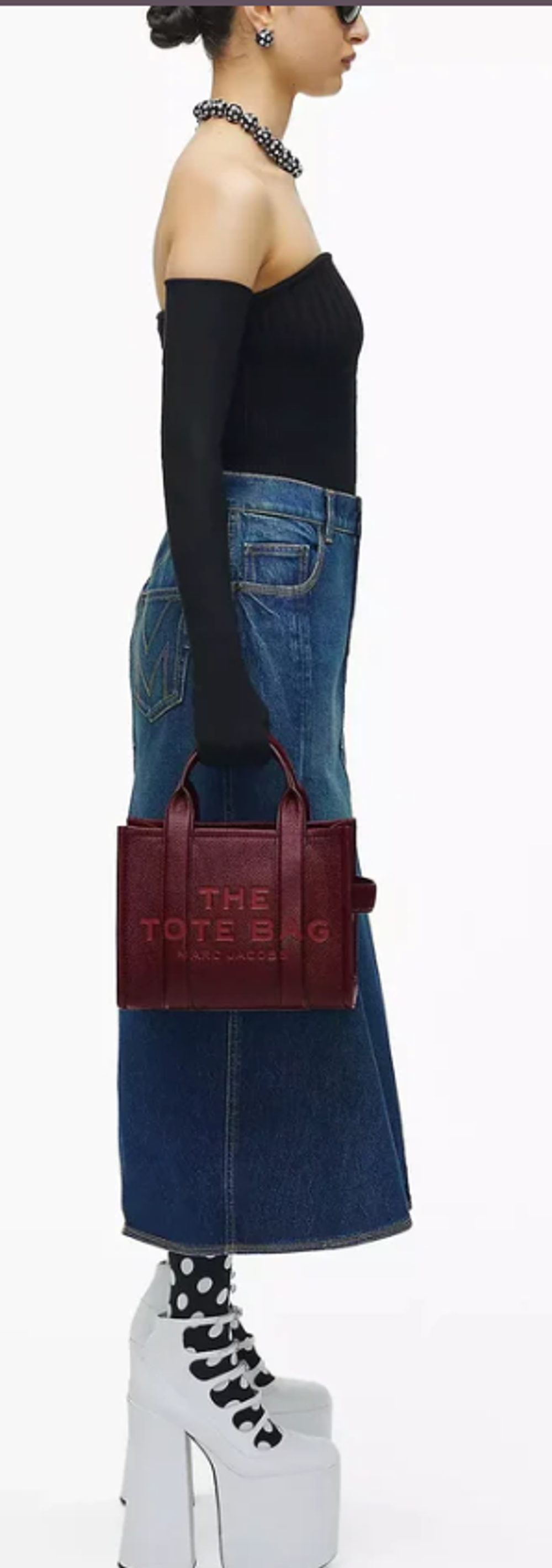 The Leather Small Tote Bag - Cherry