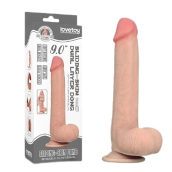 Фаллос с имитацией подвижной кожи - Sliding Skin Dong (9 дюймов)