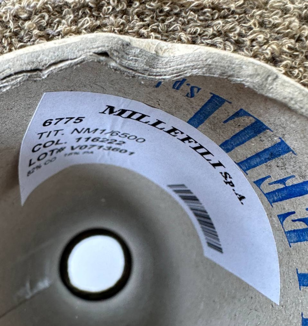 6775 - MILLEFILI S.p.A.; 82% хлопок, 18% п/а; 650м/100гр; col. 116222, цвет: темно-бежевый; S714; МР. ; Есть бобинка: 91 гр