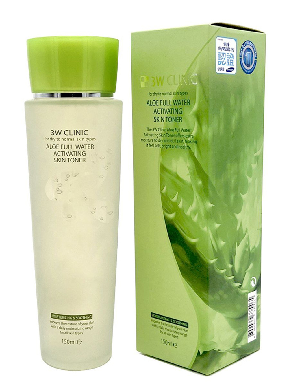 3W CLINIC Aloe Full Water Activating Skin Toner Увлажняющий тонер с экстрактом алоэ