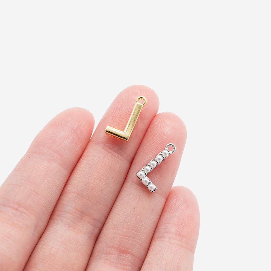 Подвеска с жемчугом в форме буквы "L", 14*7,2мм