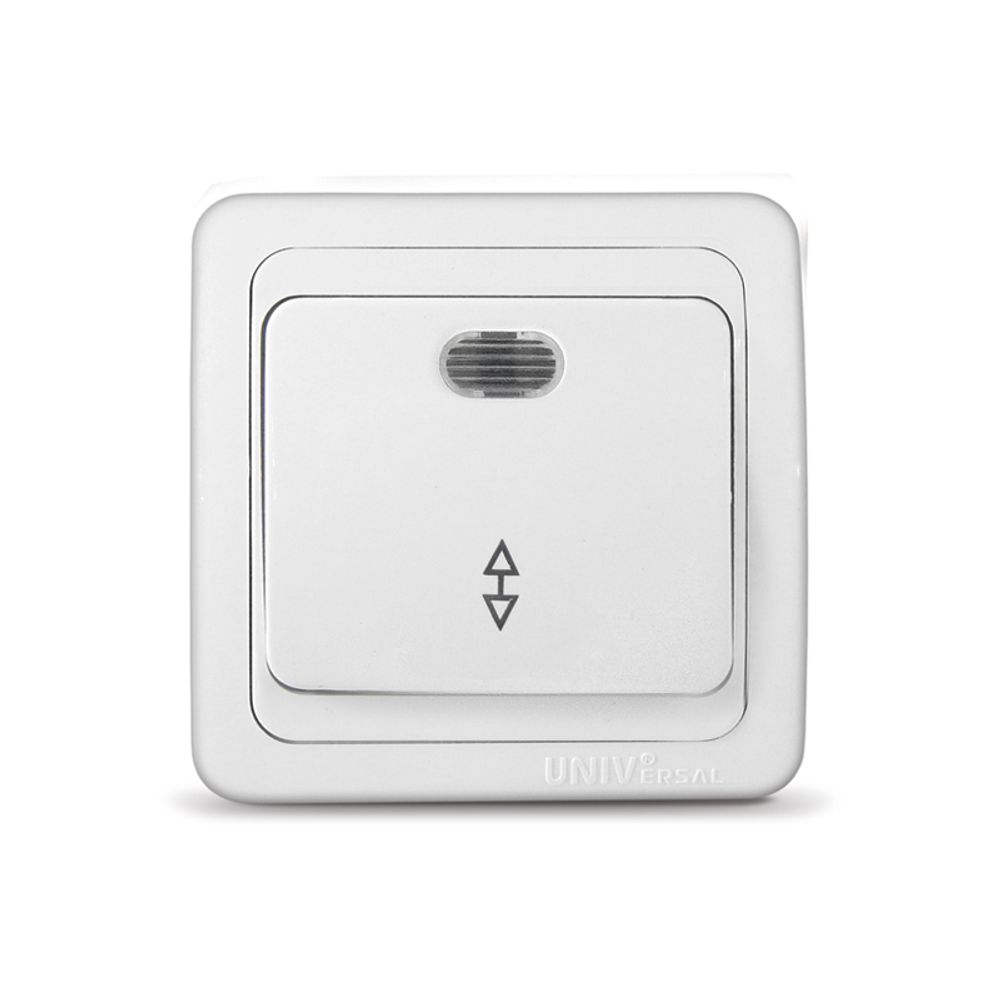 Выключатель UNIVersal Валери возвратный с подсв. бел. с/п 10А 250В