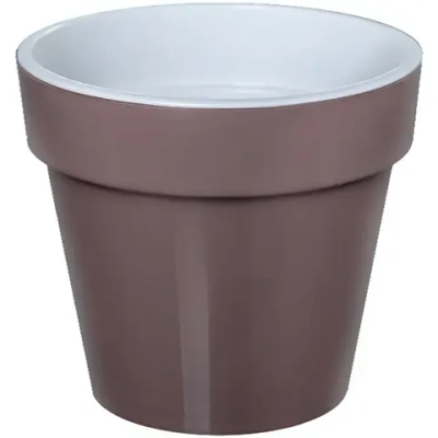 Кашпо для цветов пластиковое 3,5л d-20см «Порто» со вставкой мокко