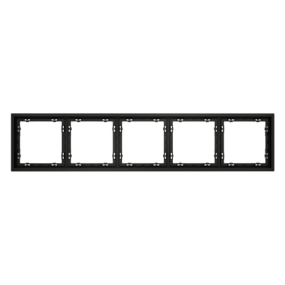 Рамка пластиковая VOLTUM S70 на 5 постов, (черный матовый)