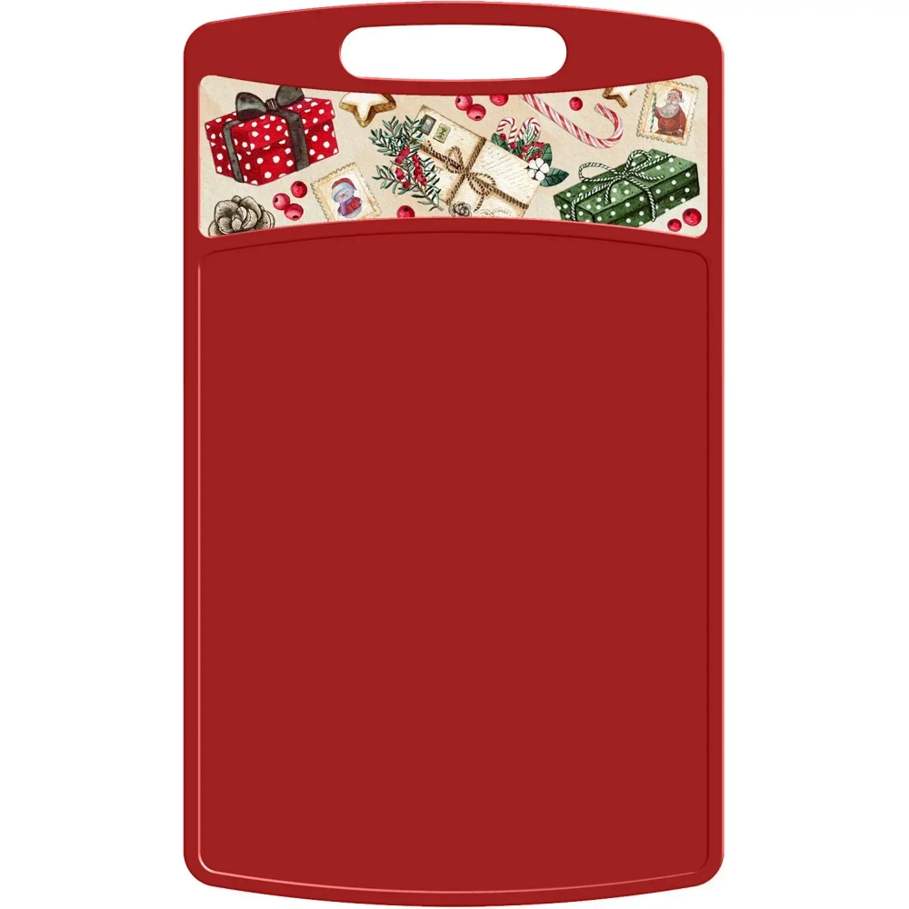 Доска разделочная «Bergamo» прямоугольная 260x155x3,5мм с декором «Игрушки» (красный)