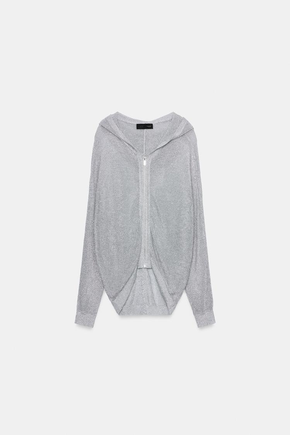 ZARA ХУДИ С МЕТАЛЛИЗИРОВАННОЙ НИТЬЮ, СЕРЕБРИСТЫЙ
