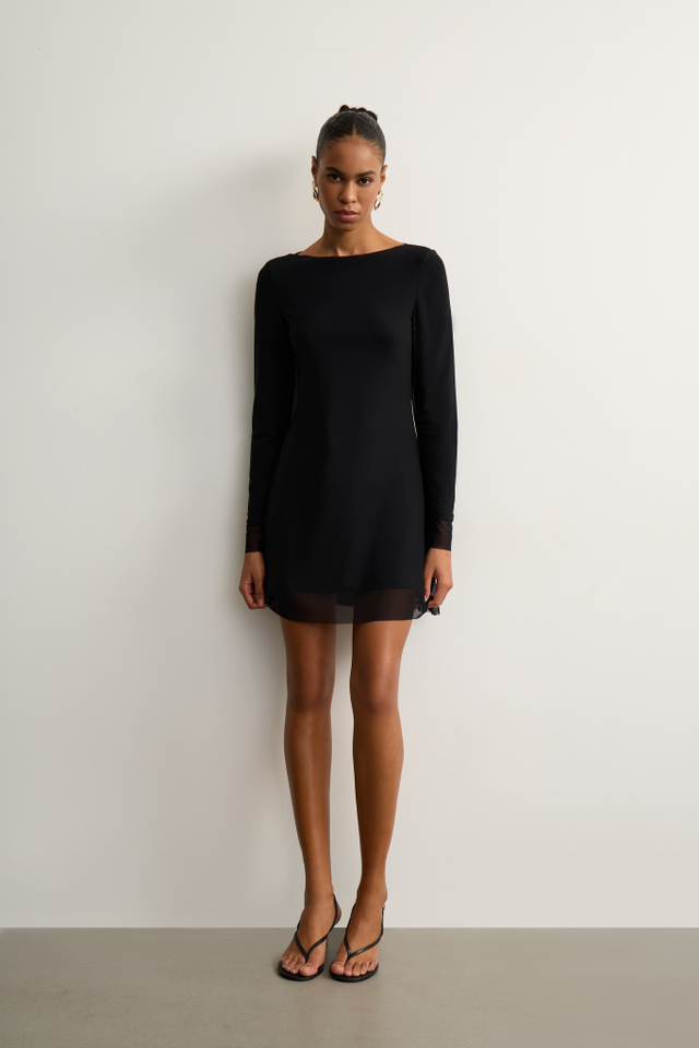 Платье мини из трикотажа