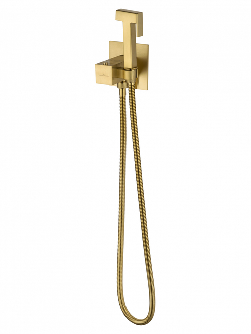 Смеситель с гигиеническим душем и термостатом встраиваемый WONZON & WOGHAND, Брашированное золото (WW-88829910-BG)