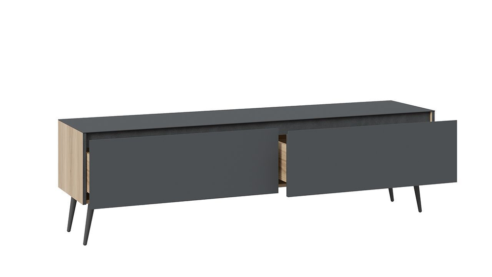 Тумба под телевизор напольная Белый глянец/Стекло 180х44х52 см