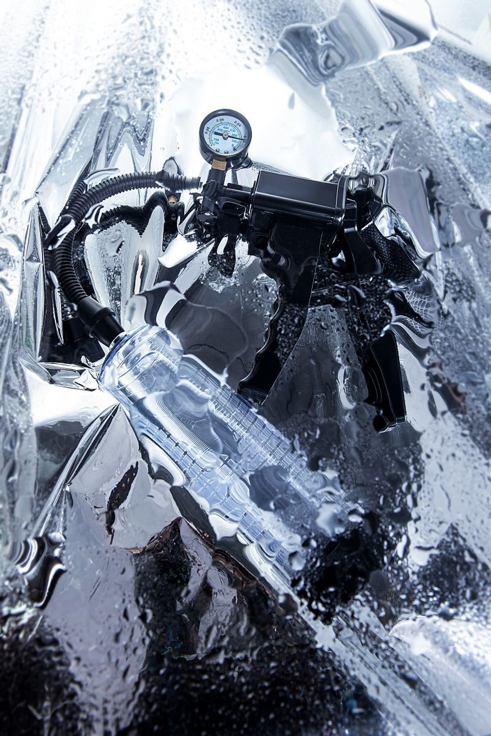 Прозрачная механическая помпа для пениса Viggo (Цвет: прозрачный)