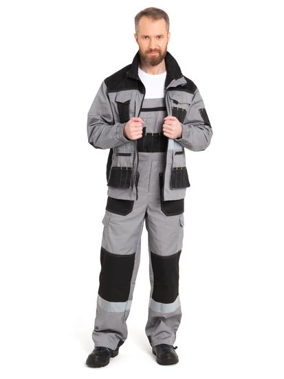 Костюм "Канзас" (куртка+п/к) цвет св.серый с черным