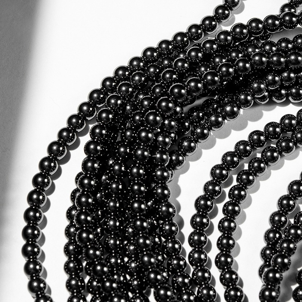 Гематин (гематит), оттенок "Gun metal", шар 6,2мм