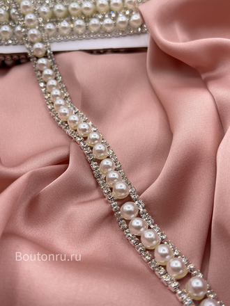 Тесьма (цепочка) жемчуг стразы