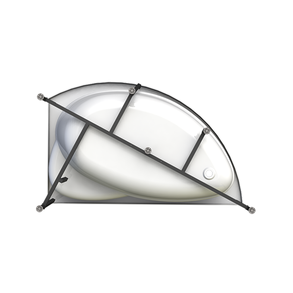 Акриловая ванна Radomir Vanessa (Радомир Ванесса) Модерна 160х100 R, с каркасом