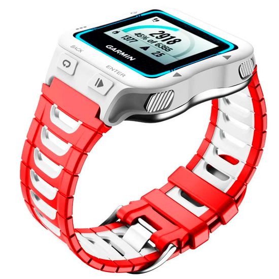 Ремешок для Garmin Forerunner 920XT силиконовый двухцветный (Красный/белый)