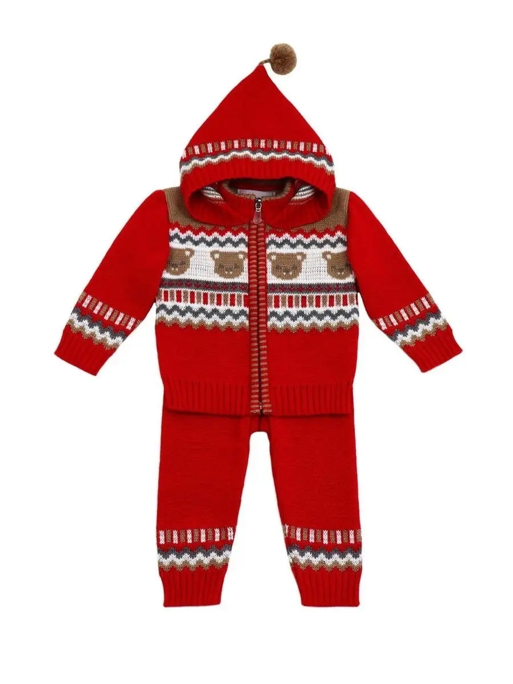 Костюм вязаный для малышей для новорожденных "Мишки"