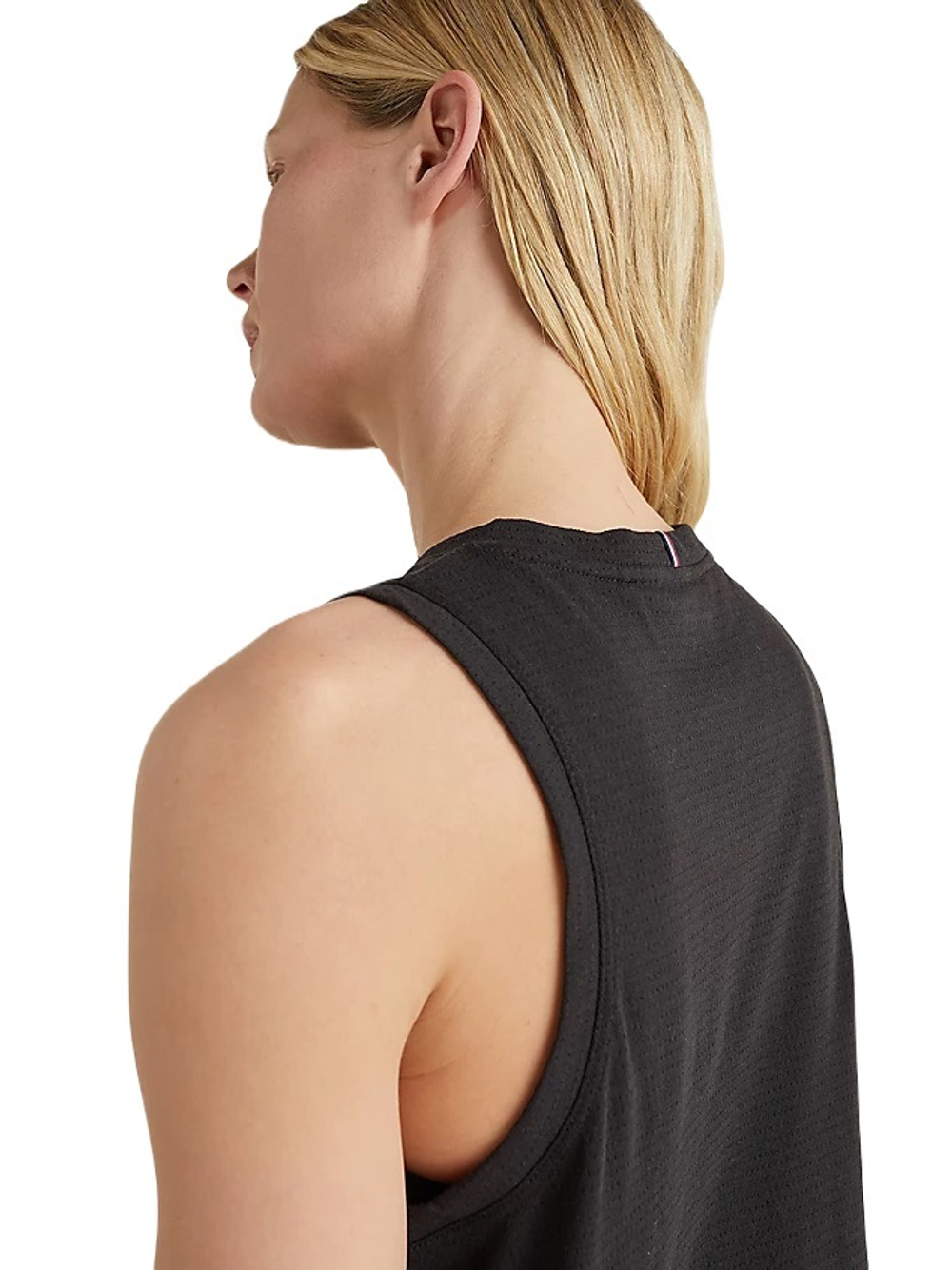 Женский топ теннисный Tommy Hilfiger Performance Mesh Racer Tank - черный