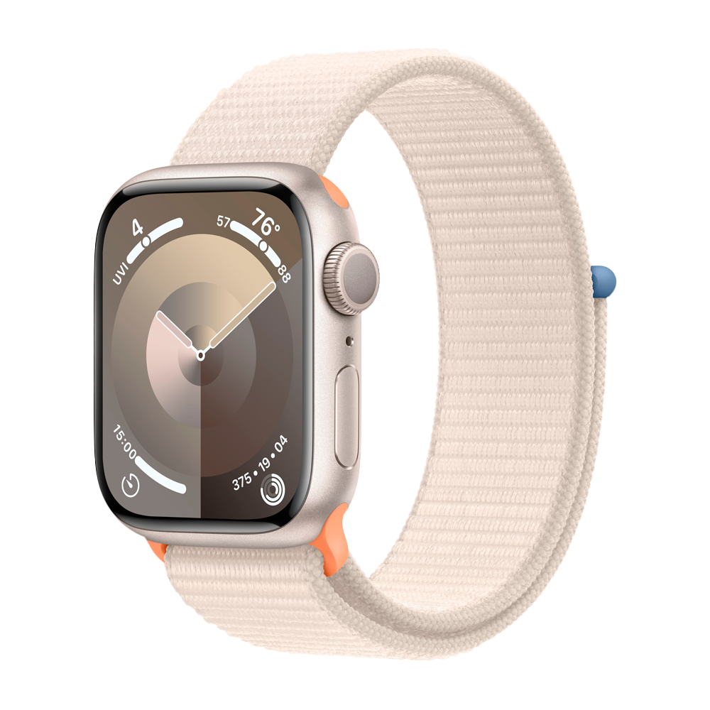 Умные часы Apple Watch Series 9 GPS, 41mm, Aluminium Case with Sport Loop, Starlight (Сияющая звезда)
