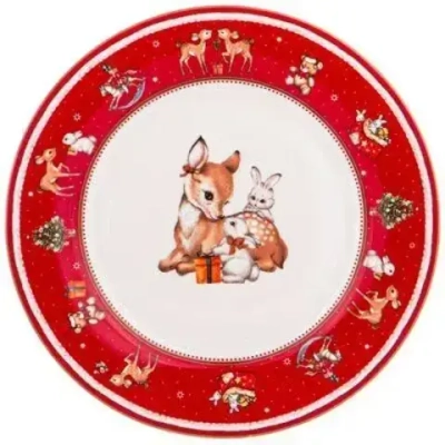 Тарелка закусочная «С Новым годом!» 19см красная