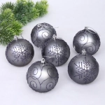 Набор шаров 8 см «Magic wish» (набор 6 шт), Графит