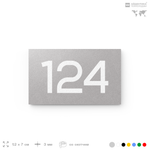 Номер на дверь 124, табличка на дверь для офиса, квартиры, кабинета, аудитории, склада, серый 120х70 мм, Айдентика Технолоджи