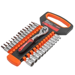 Набор инструментов, головки с трещоткой, набор 27пр., 1/4'' Baum Auto##BaumAuto BM-027-5MSA