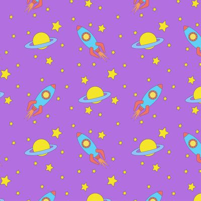 star and planet pattern, rocket, space