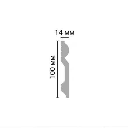 Плинтус напольный дюрополимер под покраску D137 100×14×2000 мм DecoMaster