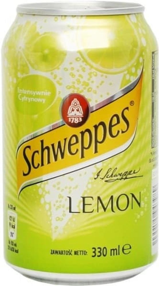 Газированный напиток Швепс Лимон / Schweppes Lemon 0.33 - банка
