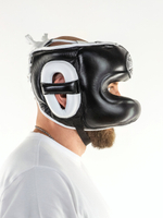 Шлем боксерский LEADERS LS с бамперной защитой (черный / белый) BK/WH