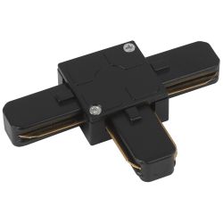 Коннектор питания ЭРА TR7-C 2W T BK для однофазного шинопровода Т-образный черный