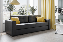 Диван раскладной Брэй, Экокожа черный