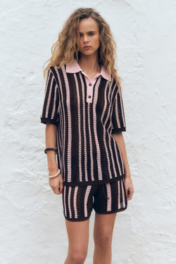 ZARA СВИТЕР В СТИЛЕ ПОЛО, РАЗНОЦВЕТНЫЙ