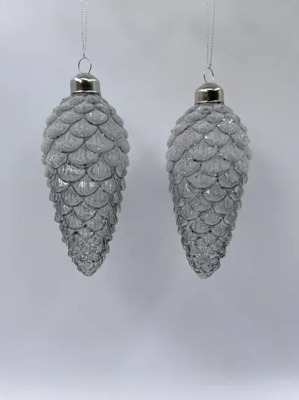 Набор елочных шишек Лесная прохлада 14х6 см., черный, стекло, 3 шт., Christmas DeLuxe (13120-1)