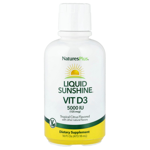 NaturesPlus, Liquid Sunshine®, витамин D3, тропический цитрус, 473,18 мл (16 жидк. унций)
