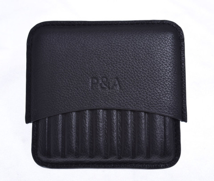 Сигаретница P&A на 10 штук, натуральная кожа, черная