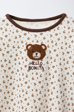 ZARA ЛОНГСЛИВ С ЦВЕТОЧНЫМ ПРИНТОМ, ЭКРЮ