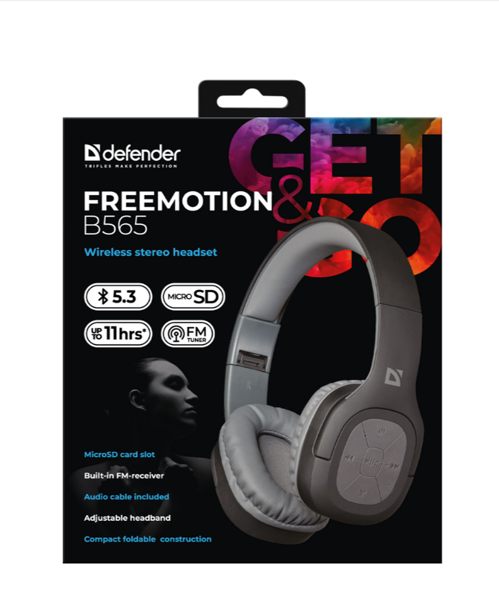 Наушники беспроводные с FM +MicroSD Defender B565