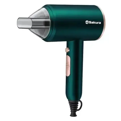 Фен электро SA-4045GR 1400Вт 2реж холод.сушка малахит