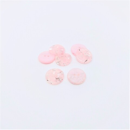 Пуговицы №707, 15мм, цв.розовый с блестками (CB 3344)