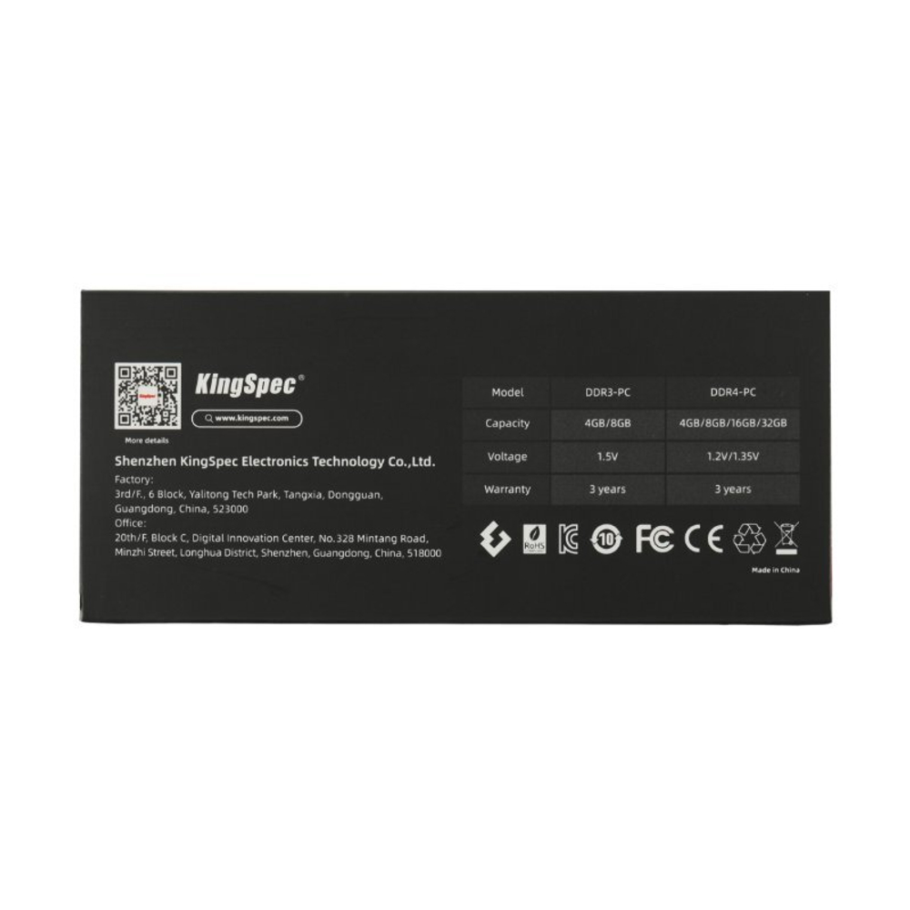 Оперативная память KingSpec DDR5 DIMM 32GB 4800MHz CL40 1x32GB 1.1V 288-pin