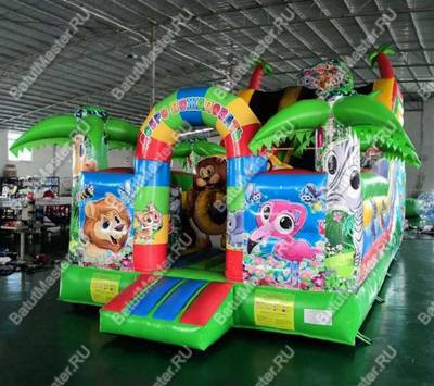 Коммерческий надувной батут "Мир сафари 2", 8*4*5 м