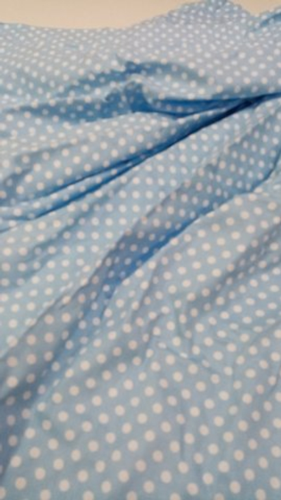 Поплин горохи на голубом