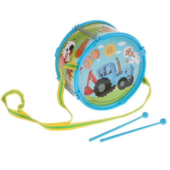 Барабан СИНИЙ ТРАКТОР в пак, 16,5*16,5*9,5см ИГРАЕМ ВМЕСТЕ